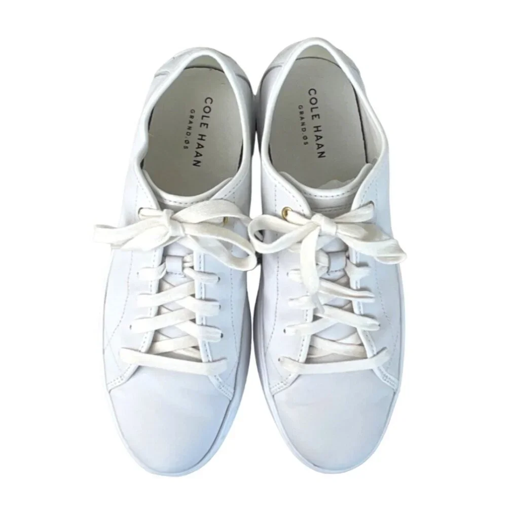 Cole Haan Womens Sz 10.5 B Grand Crosscourt Tennis Platform Optic White Sneakers